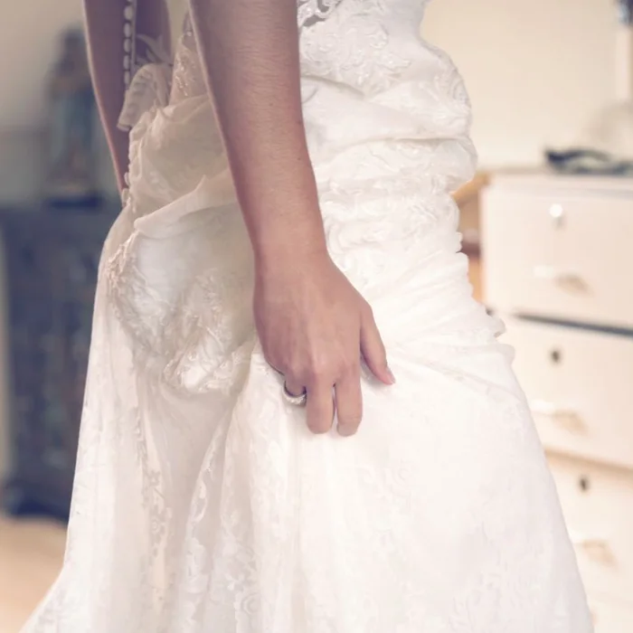 Close-up of bridal lace
